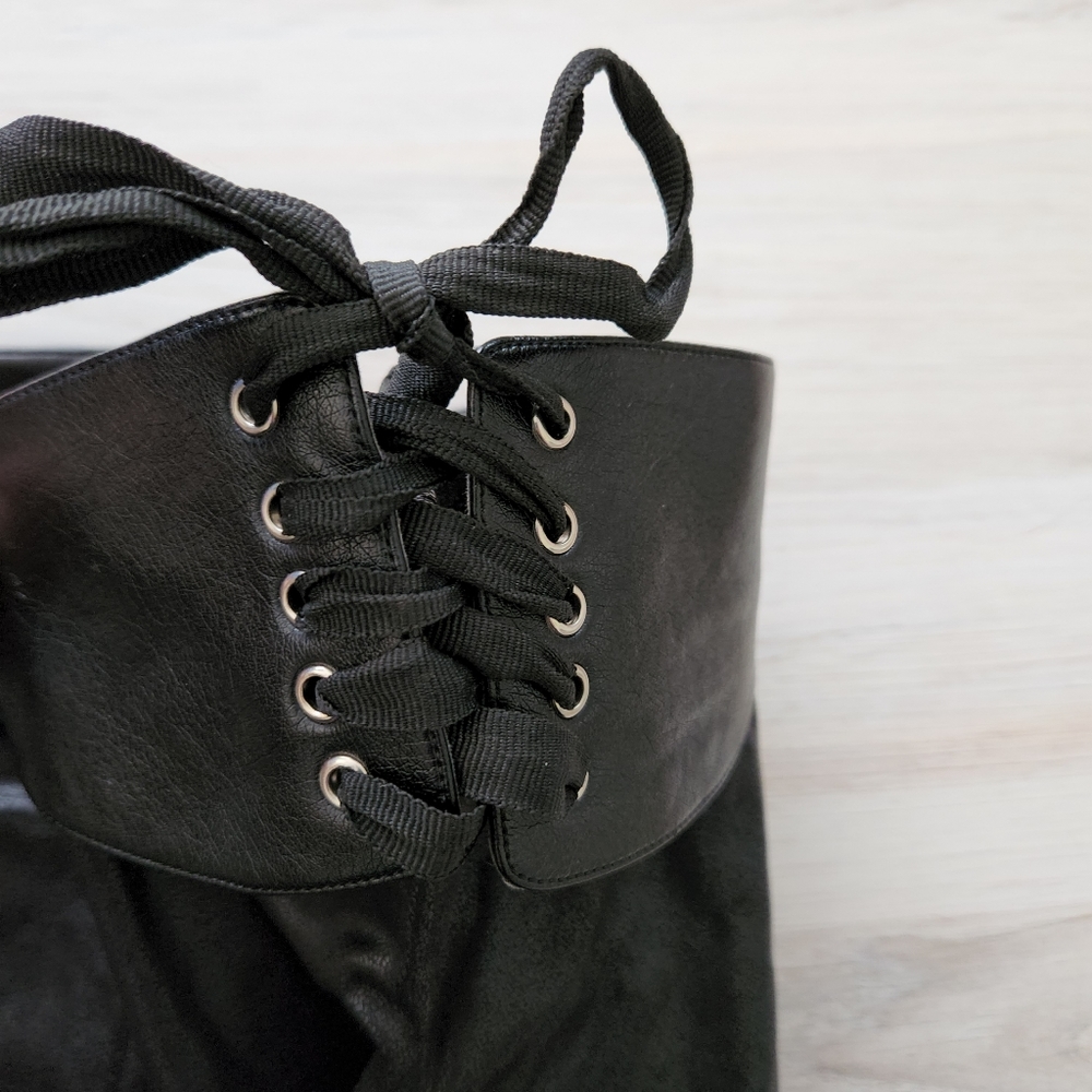 Colin Stuart Victoria's Secret Black Over The Knee High Heel Boots - Picture 4 of 10